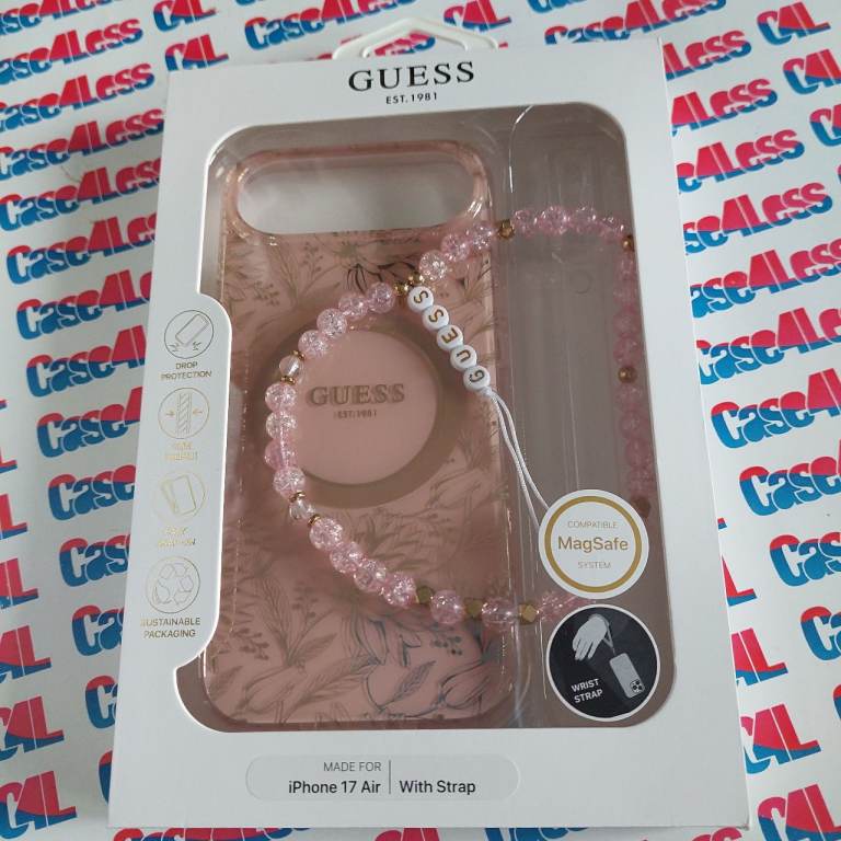 New Guess iPhone 17 Air Case with Strap – Pink, MagSafe Compatible