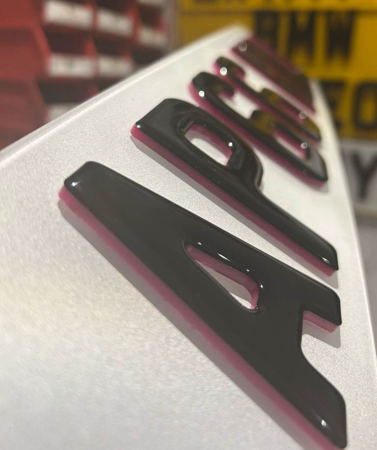 3mm Pink 4D with Black Gel Car Number Plates 