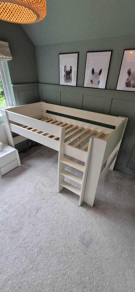 Off white Cabin bed single with ladder
