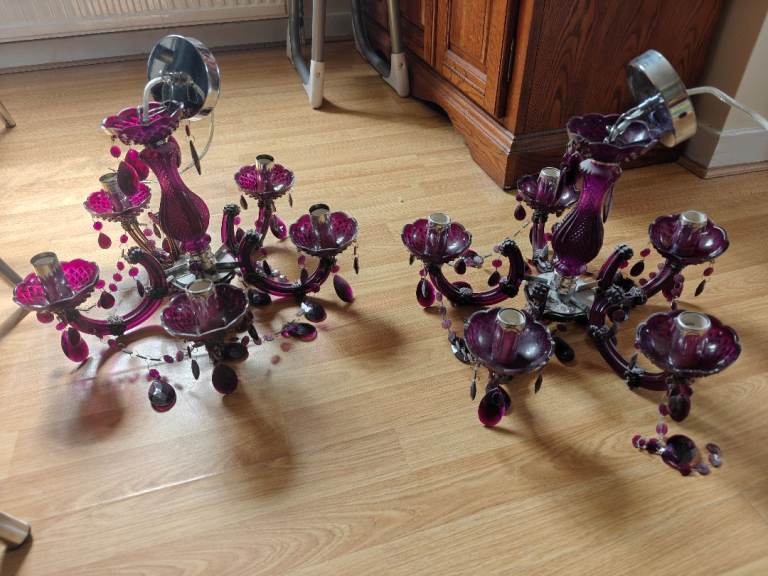George Home GH 5LT Marie Therese Chandeliers x2 – Purple