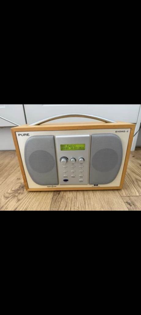 Pure Evoke-2 Portable DAB/FM/AUX Stereo Radio with Power Cable 