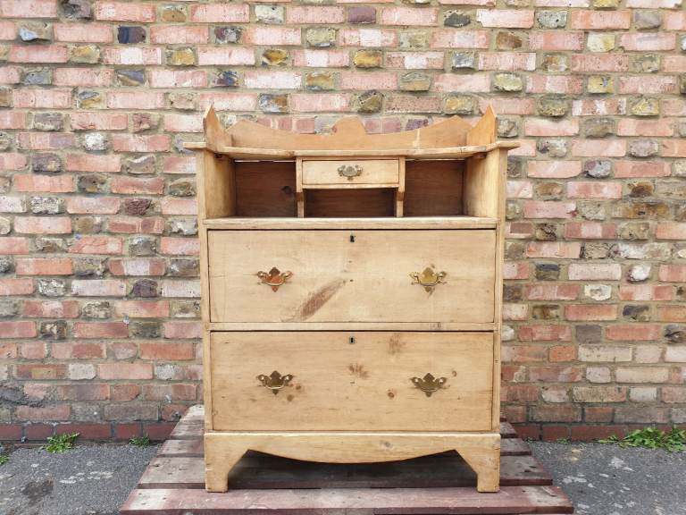 Antique Pine Victorian  Chest Of Drawers Commode dresser