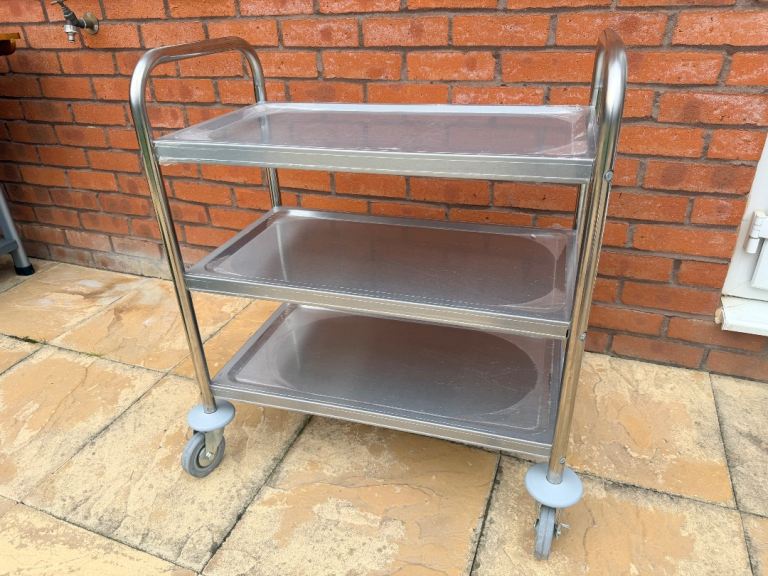 Stainless Steel 3 tier catering trolley