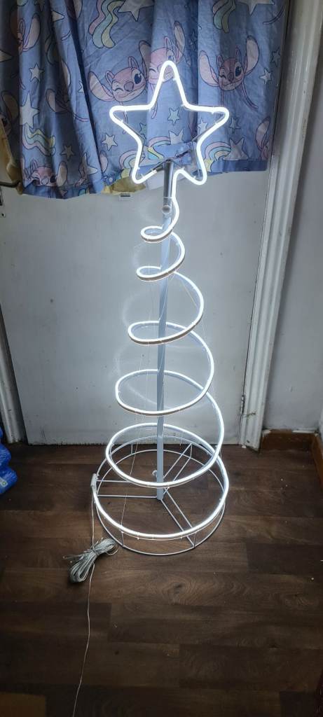 Neon Spiral Tree Light - White LED, As Good As New, £20.00 for Sale
