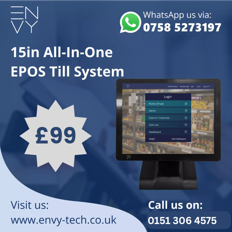  Full Touchscreen EPOS System for Salon POS Cash Register Till Hair Beauty Nail Barber