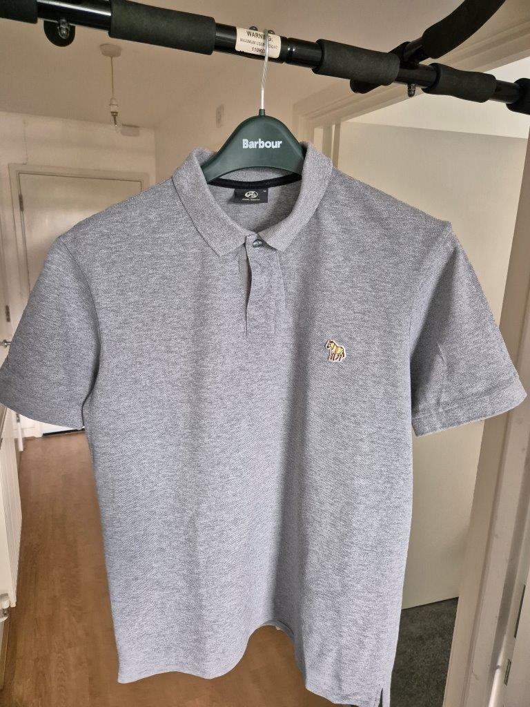 Short Sleeve Polo Shirt from Paul Smith, light grey color, size Medium