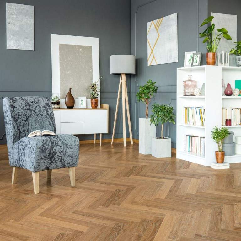 Herringbone Effect Luxury Vinyl Tiles (LVT) 