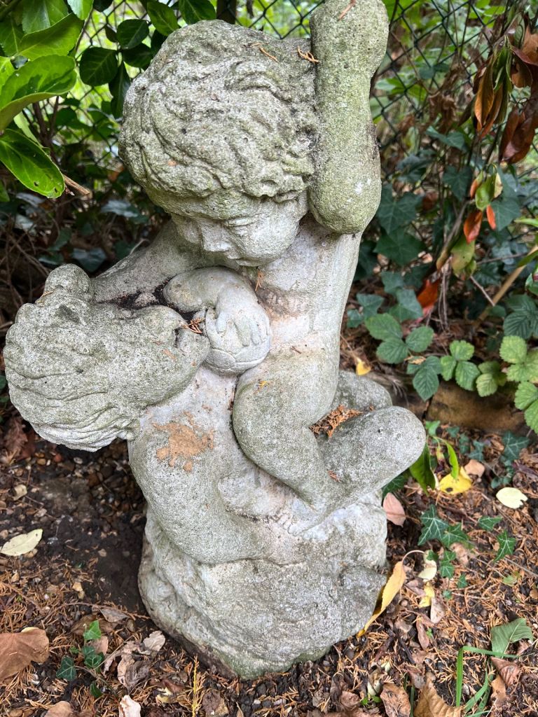 image for Antique garden statue - angel ornament