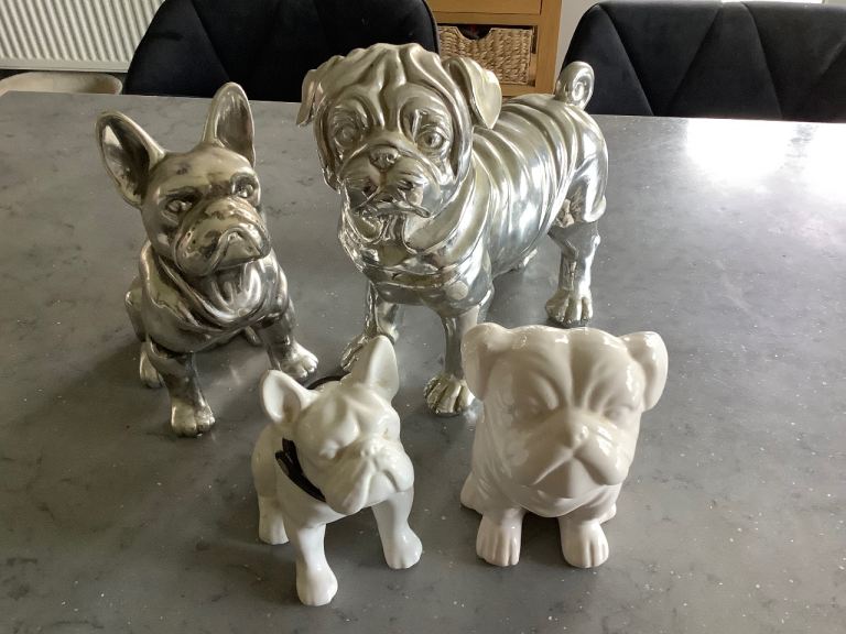 French Bulldog and Pug figurines