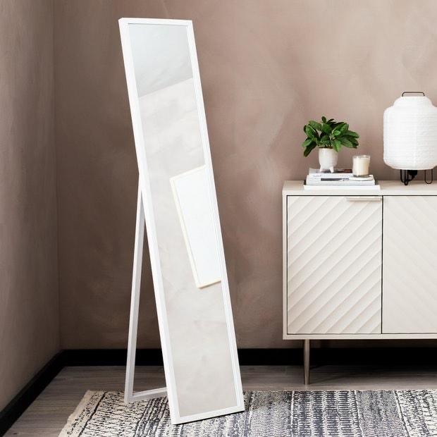 White free standing cheval mirror 