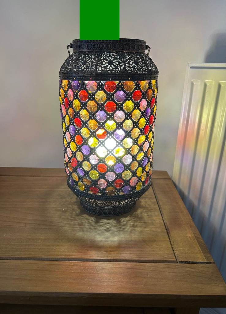 Moroccan Style Mosaic Glass Lantern Lamp – Multicolour