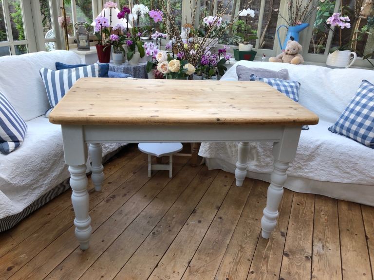 A Lovely Farmhouse Pine Dining Table