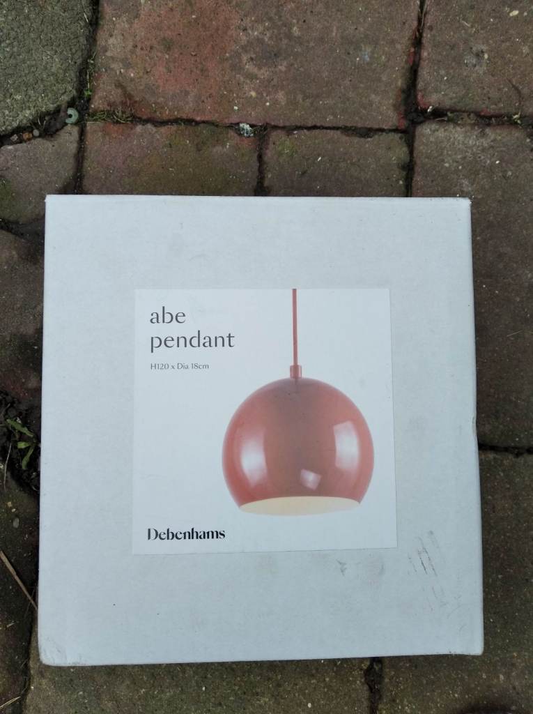 Ceiling Light PENDANT LAMP E14 28W Debenhams Abe Pendant Light – Red New in Box
