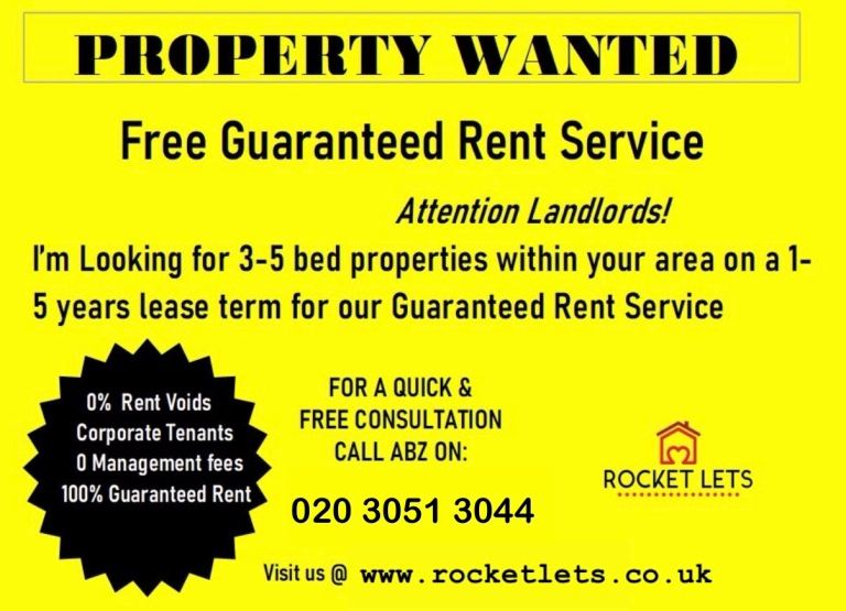 3 Bedrooms and more property wanted