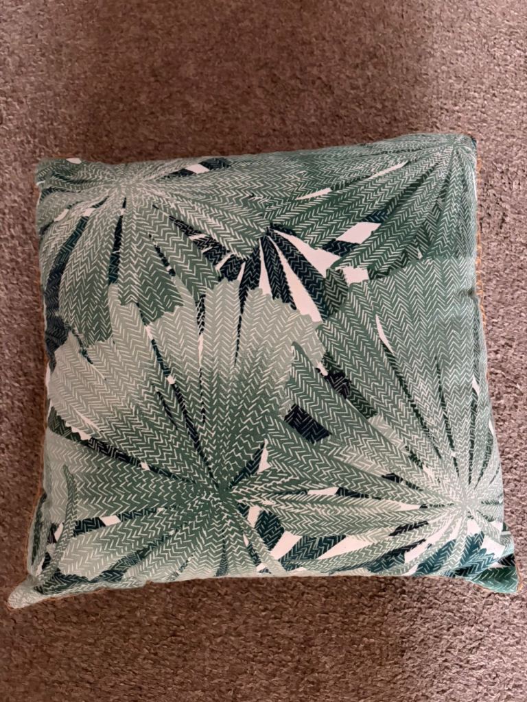 Palm tree print cushion 