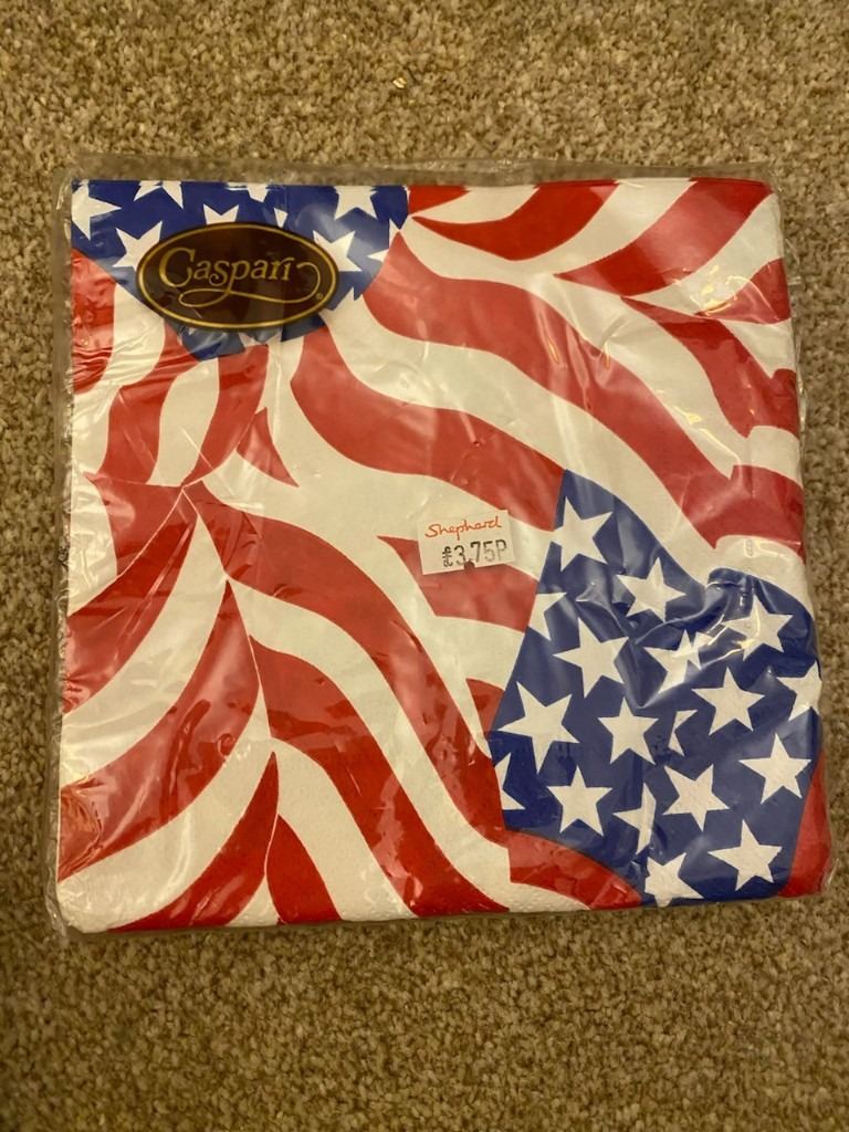 Napkins, paper, brand new and sealed, Caspari Americana design