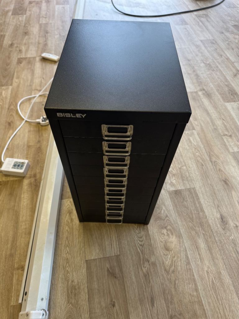Bisley steel multi drawer cabinet black 