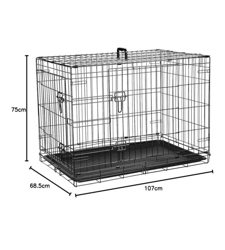 Cardys Dog Puppy Crate Cage XL 42 Inch (107 x 68.5 x 75cm) New Boxed Black Metal