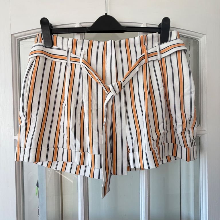 Denim Co. Blue Striped Denim Shorts - UK Size 14, Good Condition