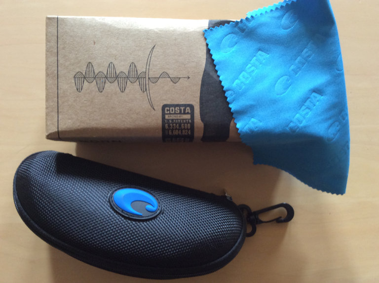 BRAND NEW BRANDED COSTA DEL MAR SPORTS SUNGLASSES HARD CASE + MICROFIBRE CLEANING CLOTH (evazipper)