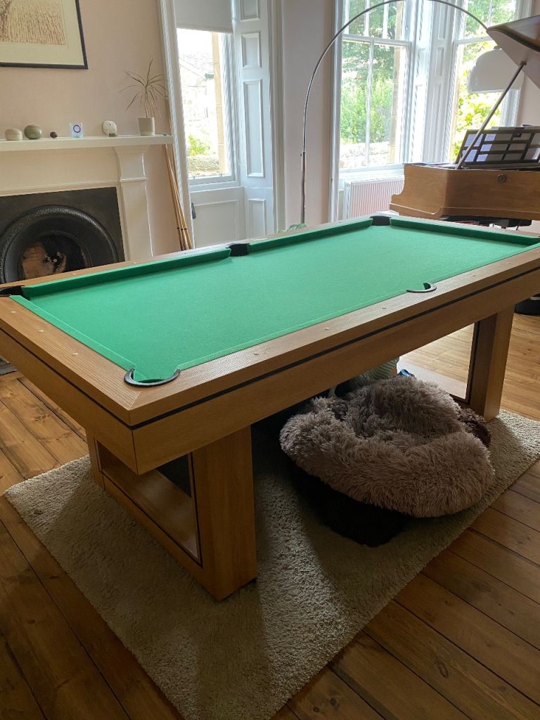 Pool table convertible to dining table with top