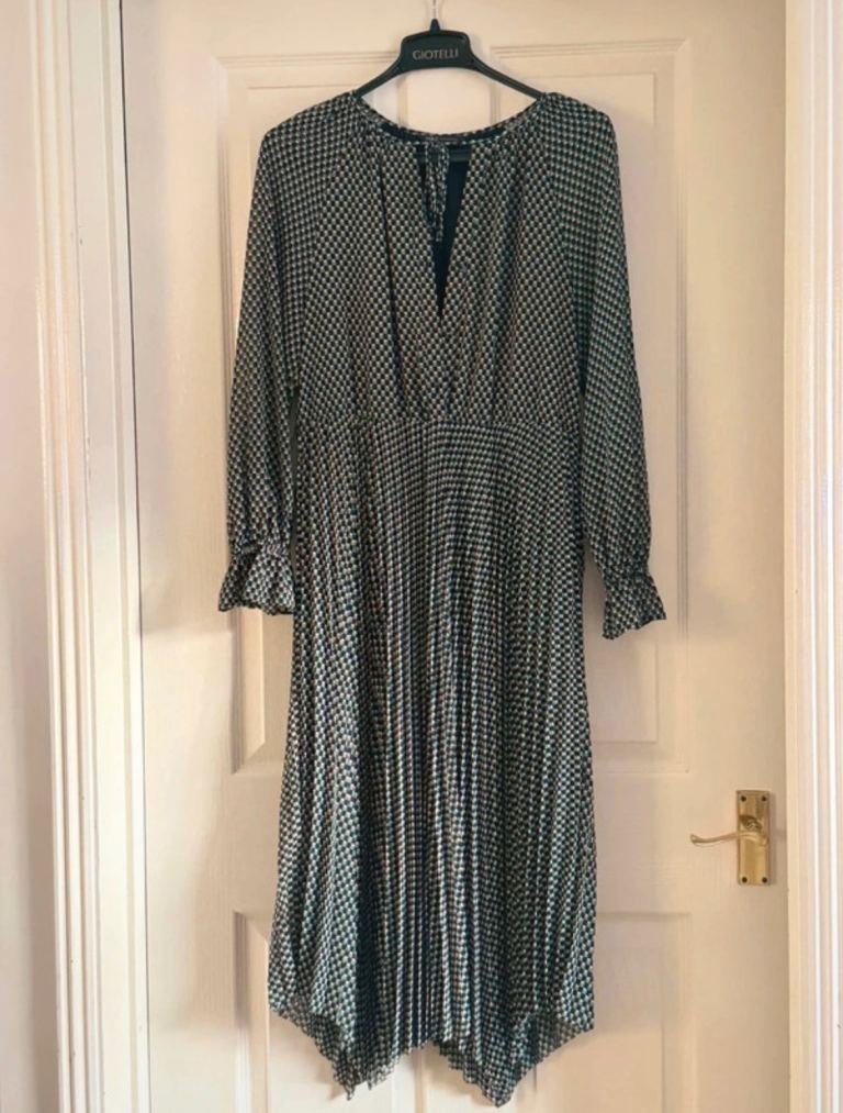 M&S Collection Pleated Midi Dress – Size 10, Good Condition
