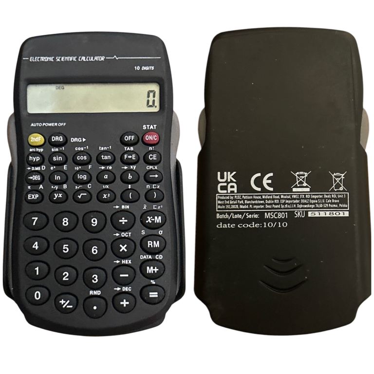 Electronic Scientific Calculator 10 Digits With Case & Battery 11cm x 7cm In VGC