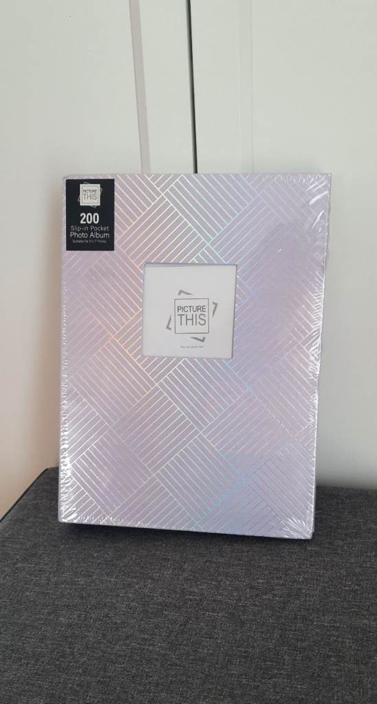 Photo Album, 5x7in Prints, 200 Pockets, Purple Rainbow Hardcover, 28x20.5cm. Brand New. RRP £22!