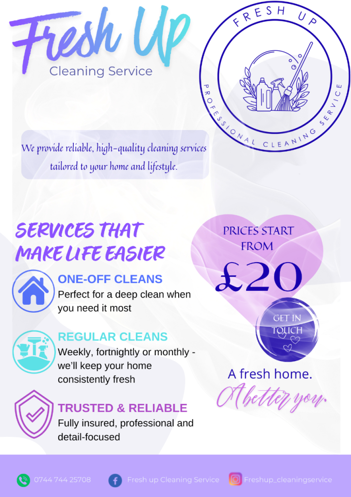 Cleaning service Price from £20/h NORTH LANARKSHIRE 