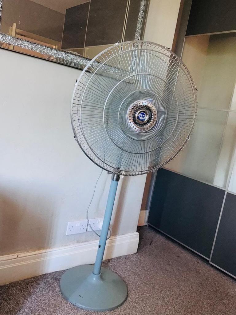 Large Heavy Duty Industrial Pedestal Fan – Very Powerful – Metal 