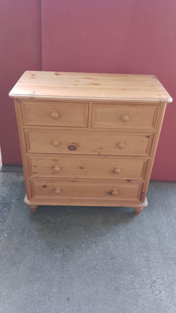 Solid Pine Chest of Drawers - Good Condition