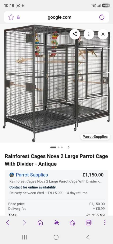 Large parrot cage