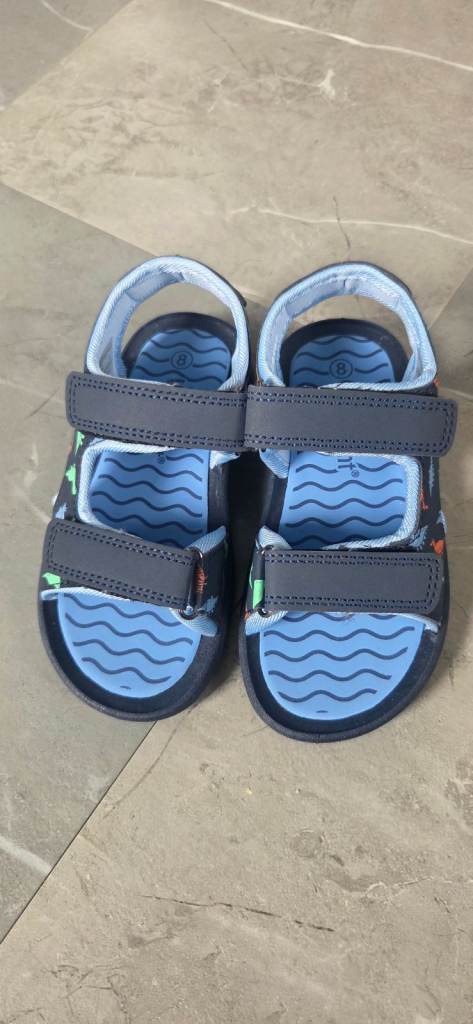 Kids' Blue/Navy Dinosaur Sandals – New
