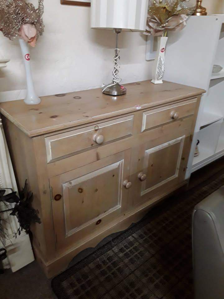 4ft solid pine sideboard Copley Mill Low Cost Moves 2nd Hand Furniture STALYBRIDGE SK15 3DN