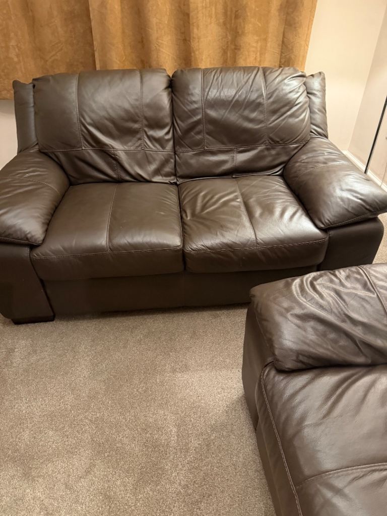 2 x2 seater leather sofas
