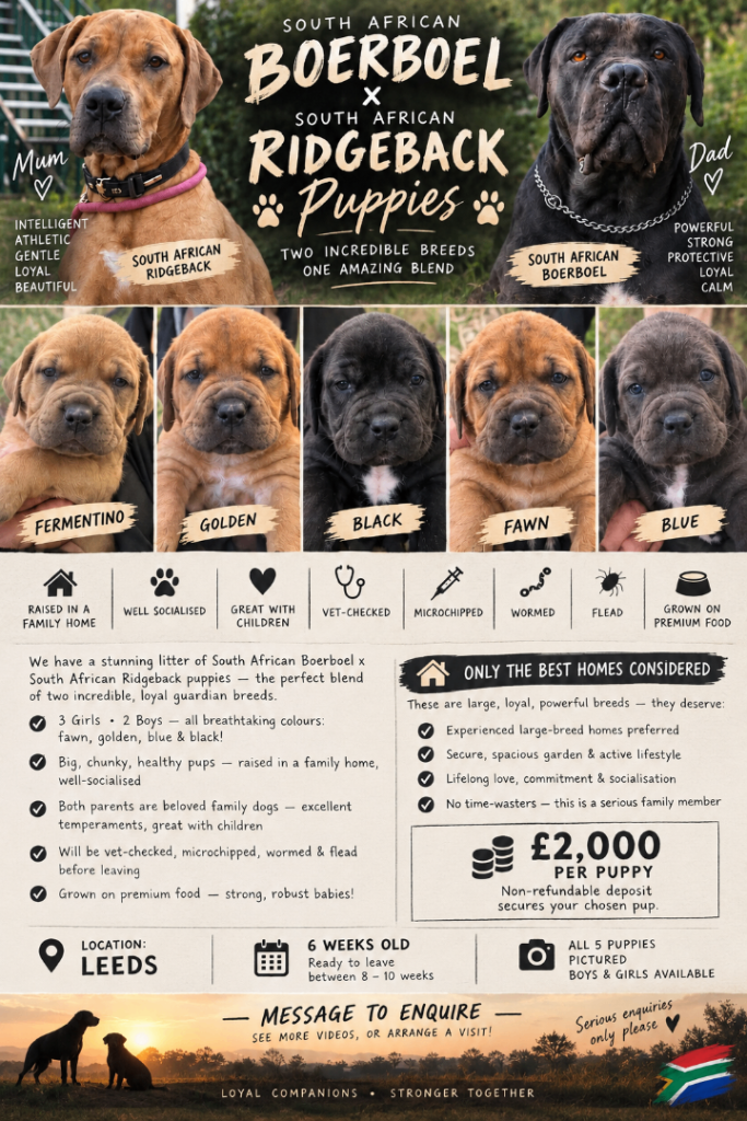 SOUTH AFRICAN BOERBOEL SOUTH AFRICAN RIDGEBACK PUPPIES 