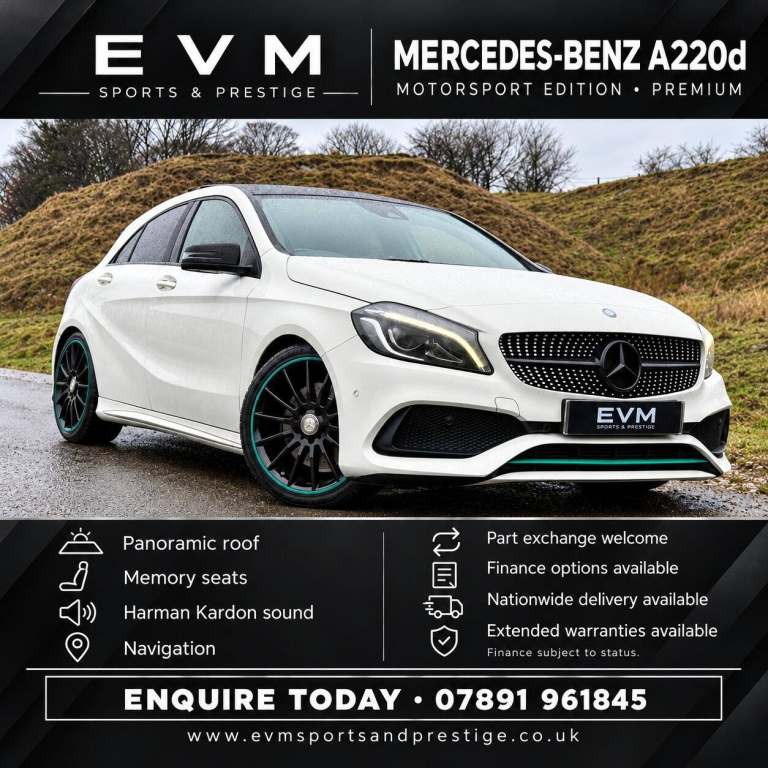 2016 Mercedes-Benz A-Class A220d Motorsport Edition Premium 5dr Auto HATCHBACK DIESEL Automatic