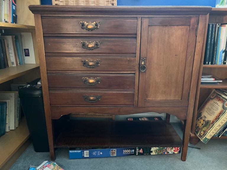 Dark Wood - Vintage Music Cabinet 