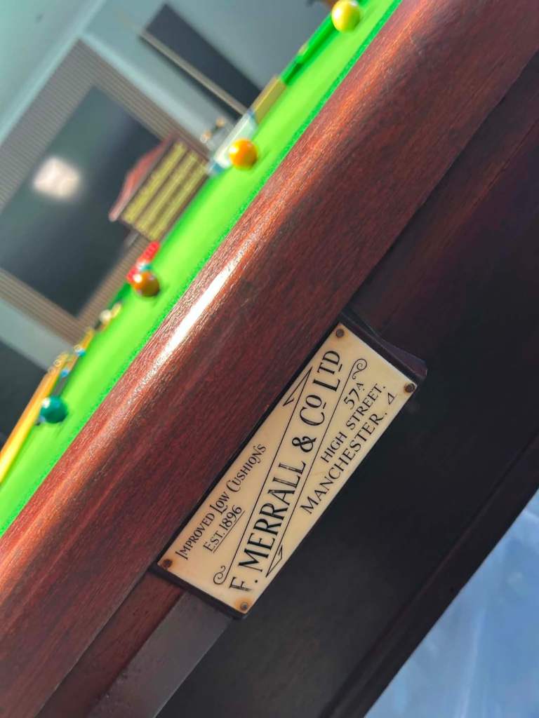 F. Merrall & Co Ltd Snooker Table – Good Condition