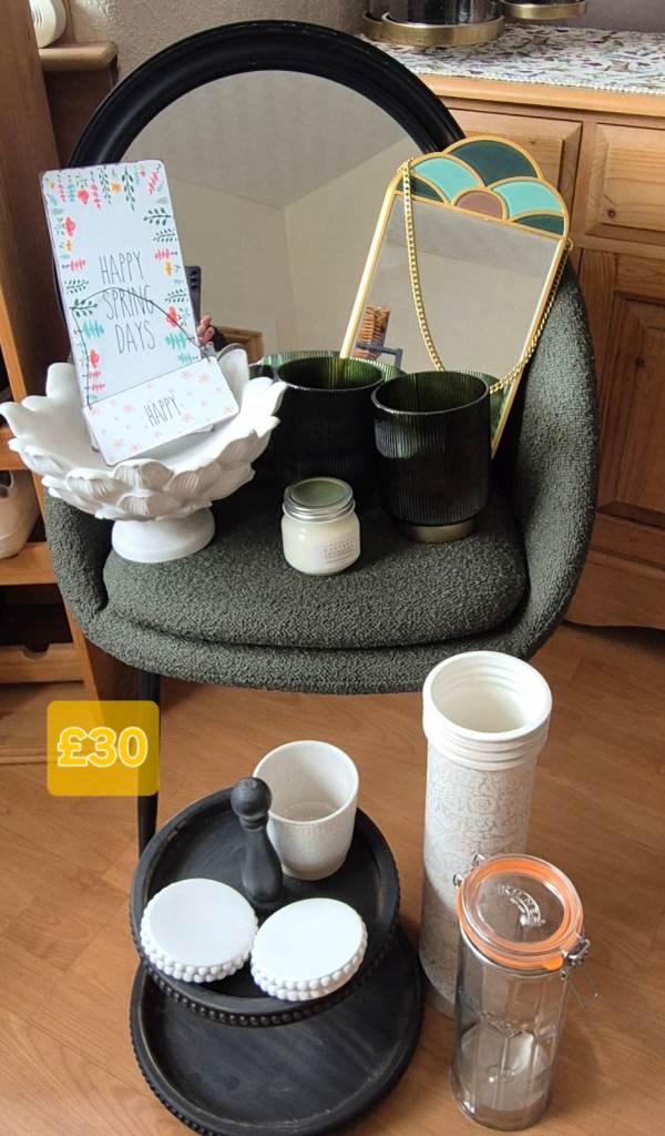 Mixed Home Decor Items - Mirrors, Trays, Jars, and More