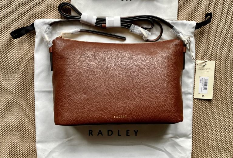 Radley: Bella Radley Ziptop Crossbody Bag in Walnut (NEW)