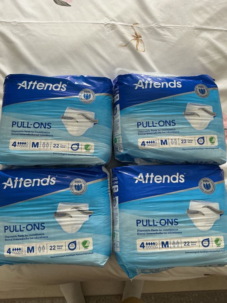 Attends Pull-Ons Disposable Incontinence Pants - Size M, 4 Packs of 22
