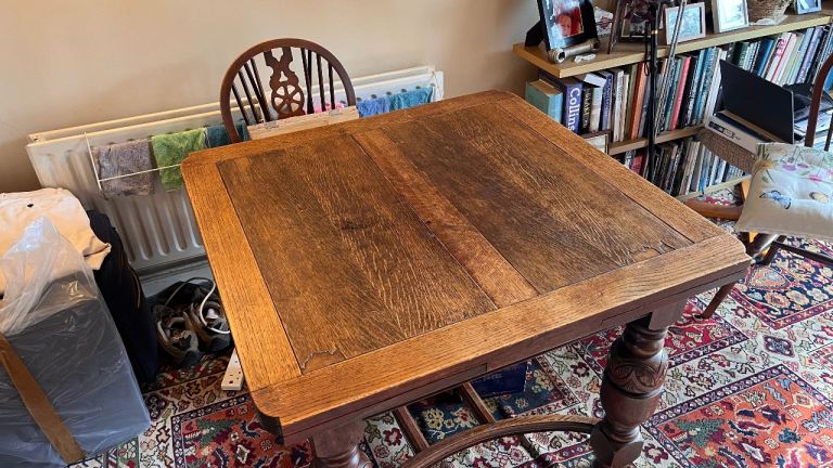 Wooden dining table and chairs