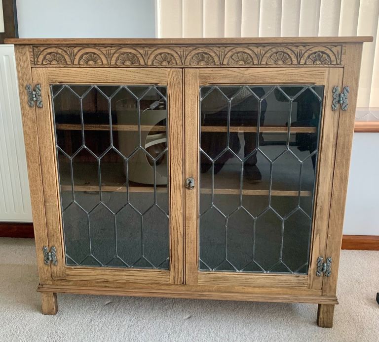 Solid Light Oak Bookcase / Display Cabinet by Jaycee