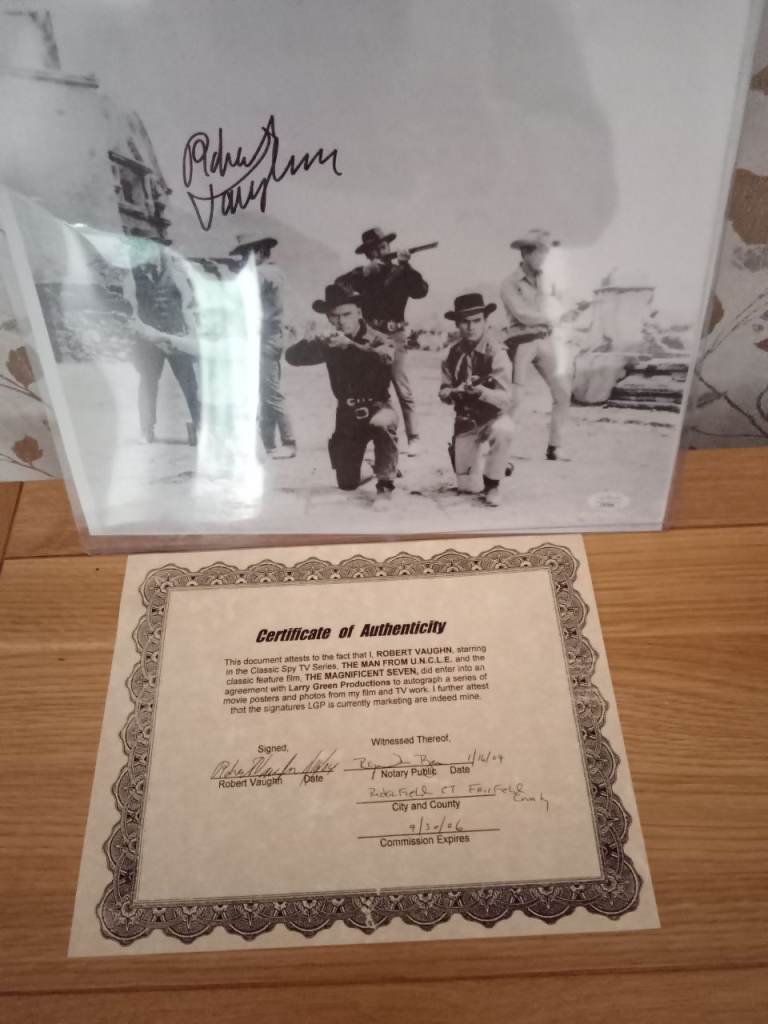 Robert Vaughn signed Magnificent Seven 