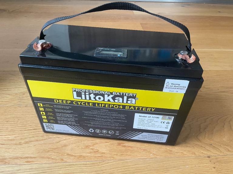 LiitoKala LifePo4 180Ah/2160Wh/2KWh 12V/12.8V Leisure/Solar/RV Deep Cycle Battery 100A,LP-12180