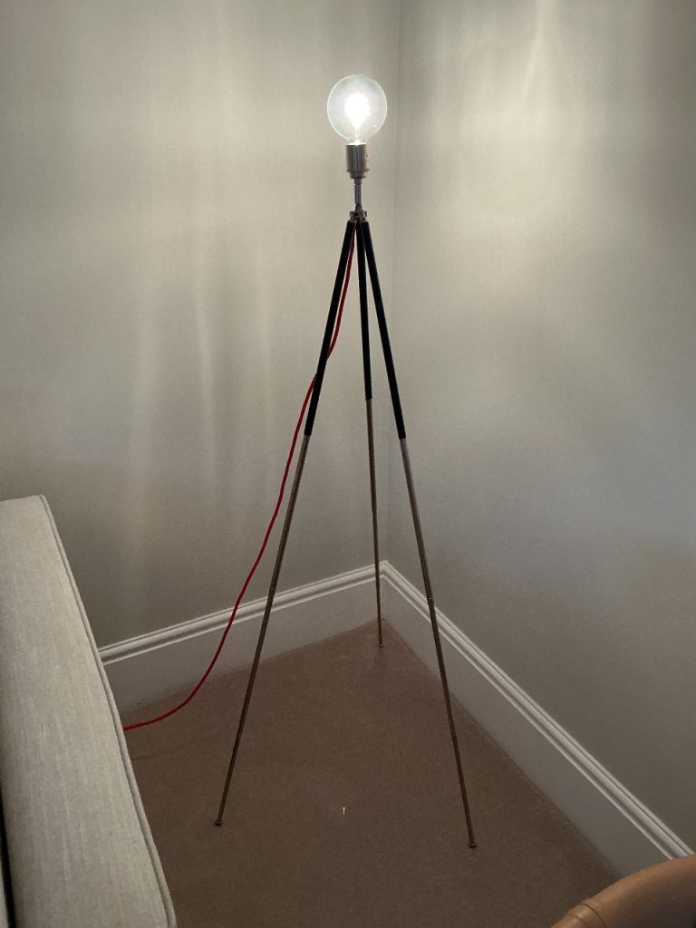 Lamp converted from vintage tripod 