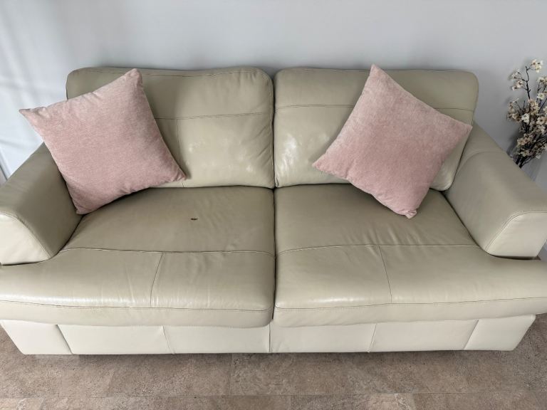 *FREE* 2 seater leather cream couch 