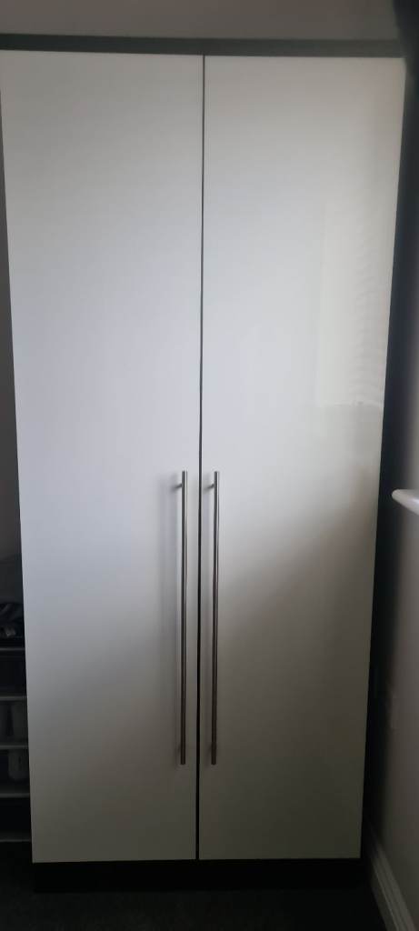 2 door white gloss wardrobes 
