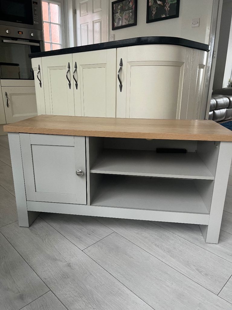 Grey and Oak TV Unit / Media Console Good Condition